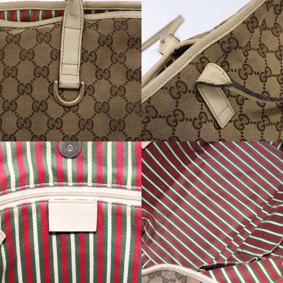 GUCCI GG Canvas Tote Bag Beige Gold - Picture 12 of 13
